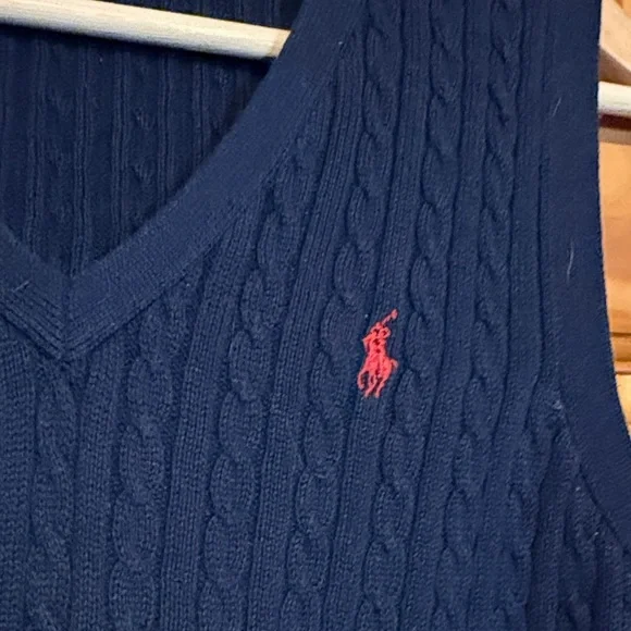 Ralph Lauren Men's Dark Blue V-Neck Sweater Vest - Picture 5 of 10
